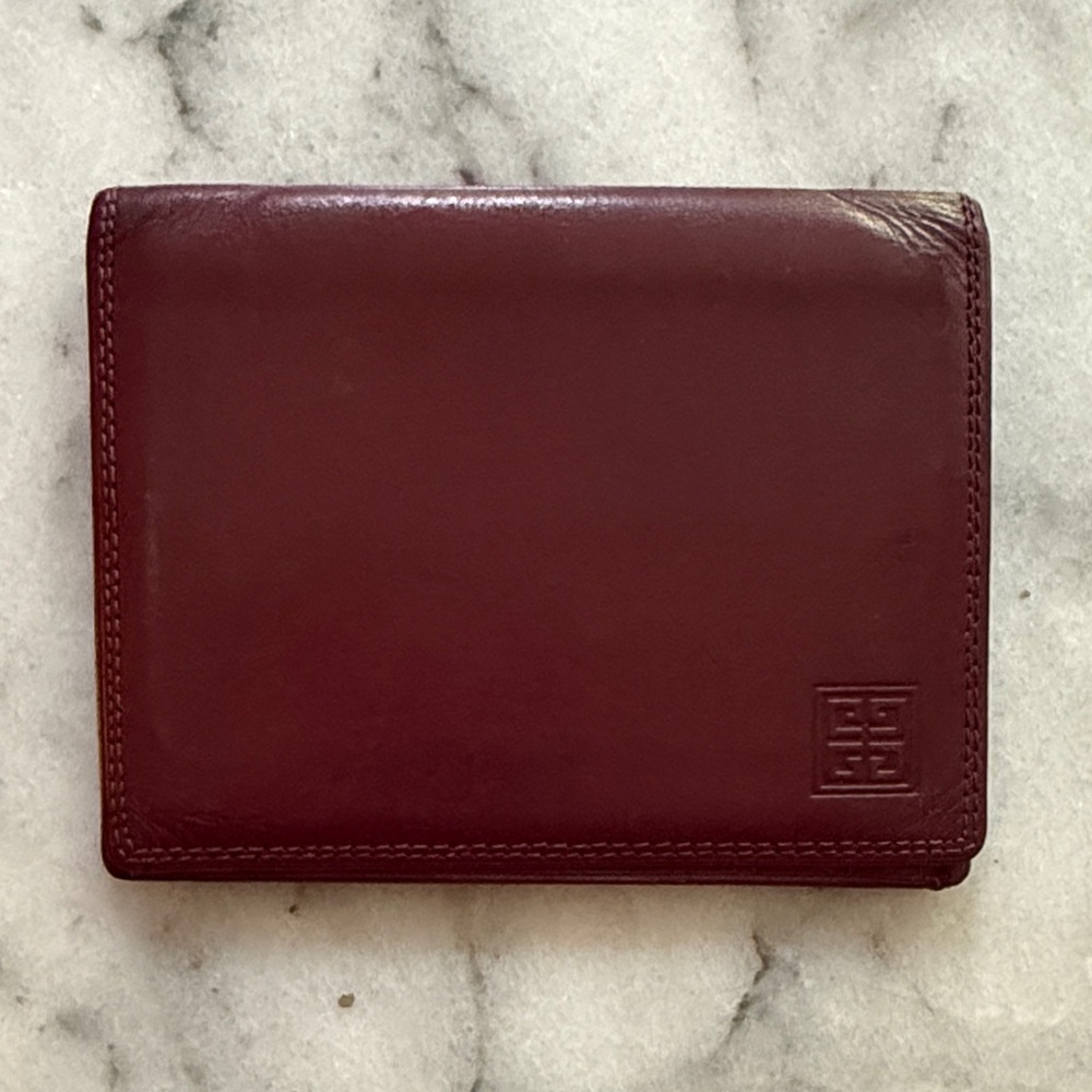 Givenchy Burgundy Leather Card Case